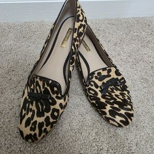Louise Et Cie Leopard Print Flats with Black Bow